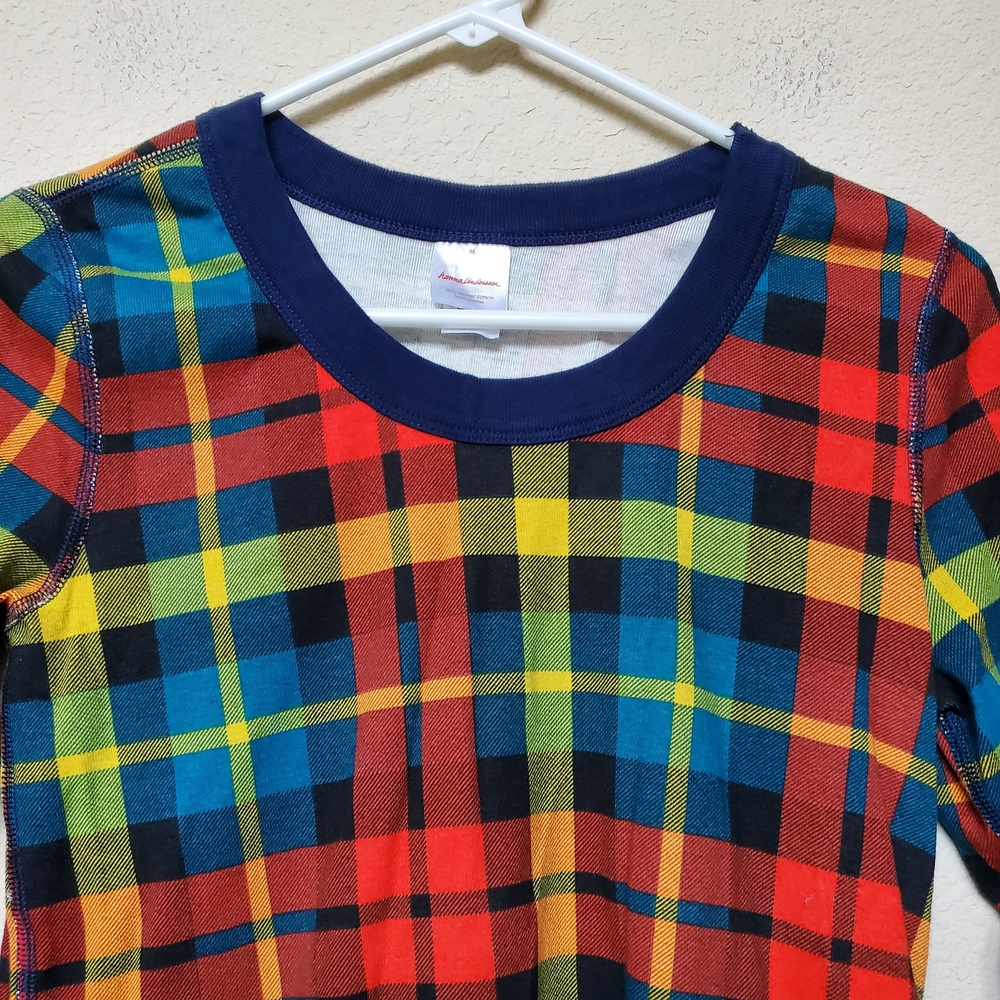 Hanna Andersson Plaid 2pc PJ Set. Size Medium - Picture 2 of 8